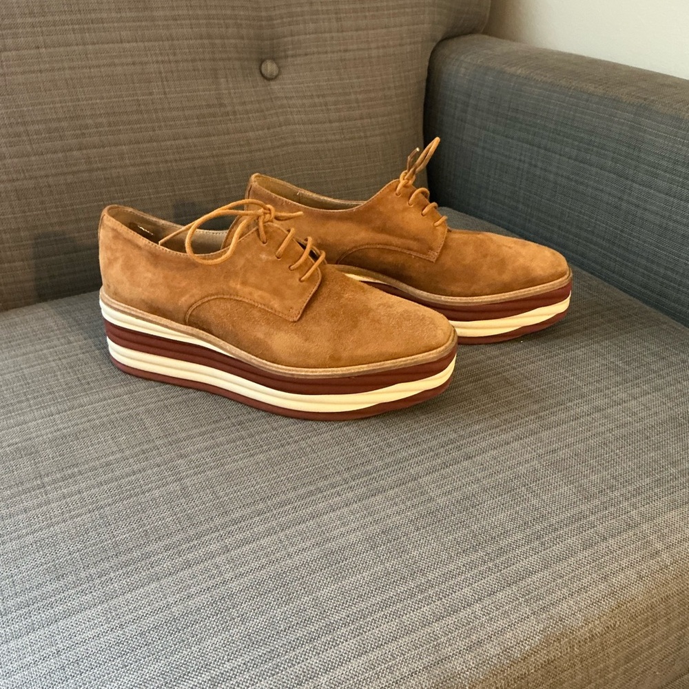 L'INTERVALLE Brown Suede Platform Oxfords size 38